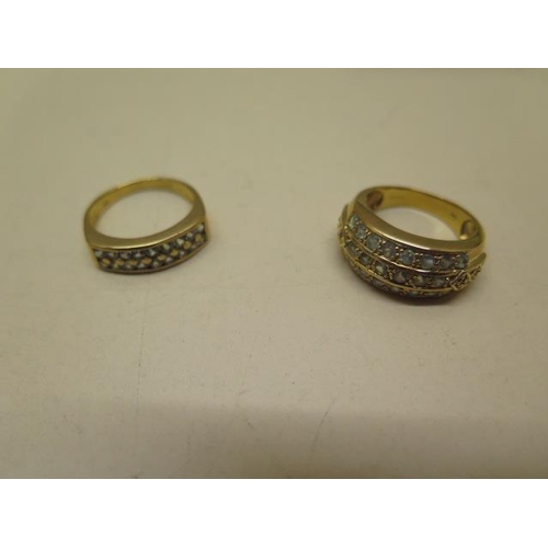 809 - Two GTV 9ct yellow gold alexandrite rings, size N, approx 7.6 grams, both good condition