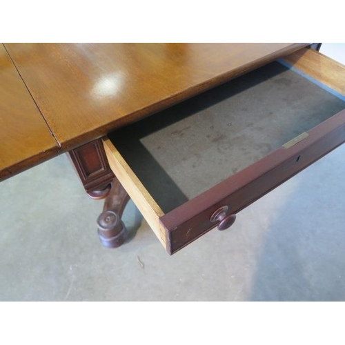 84 - A 19th century mahogany drop leaf Pembroke table with one active drawer, 72cm tall x 103cm x 118cm, ... 