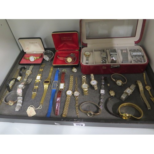 969 - A large quantity of vintage ladies mechanical and quartz watches including Rotary, Oris, Seiko etc. ... 