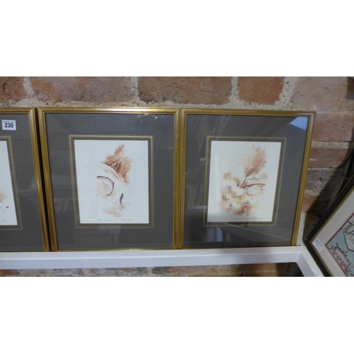 230 - A set of four framed limited edition wildlife prints by William Garfit, frame size 37cm x 32cm and a... 