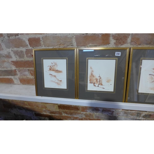 230 - A set of four framed limited edition wildlife prints by William Garfit, frame size 37cm x 32cm and a... 