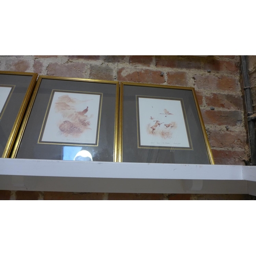 230 - A set of four framed limited edition wildlife prints by William Garfit, frame size 37cm x 32cm and a... 