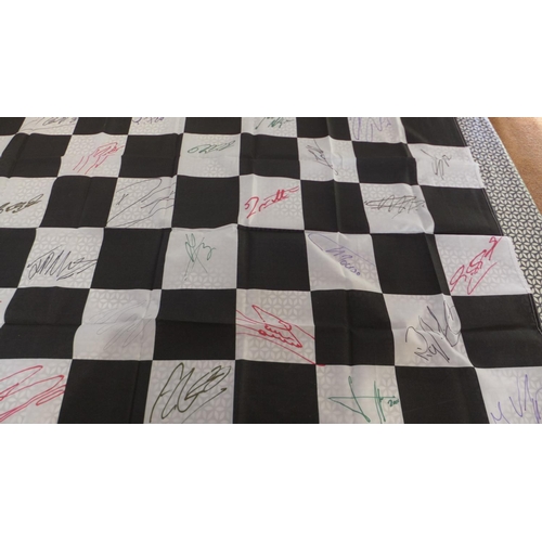 266 - Sporting Interest: Formula 1- a signed chequered flag with 30 signatures to include Damon Hill, Eddi... 