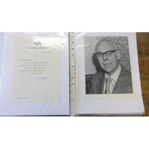 267 - Political Interest: Autographs of Margaret Thatcher, Dennis Thatcher, David Cameron, John Major, Bis... 