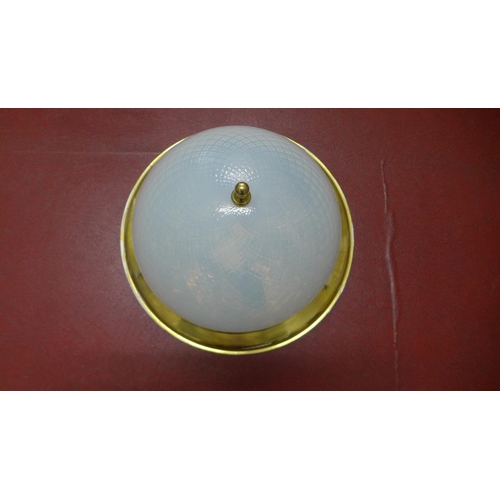 3 - An irridescent glass dome ceiling lamp, 32cm diameter x 17cm tall, generally good condition