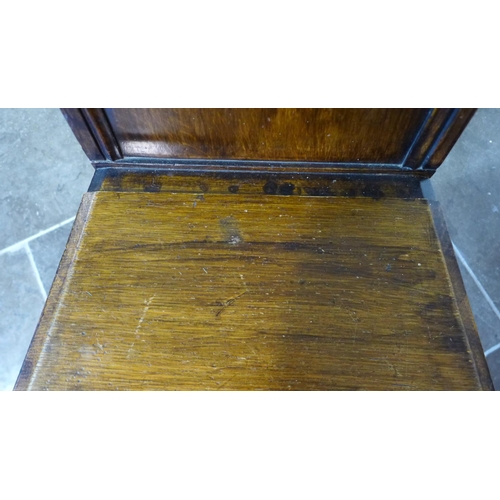 60 - A Victorian oak gothic style hall chair