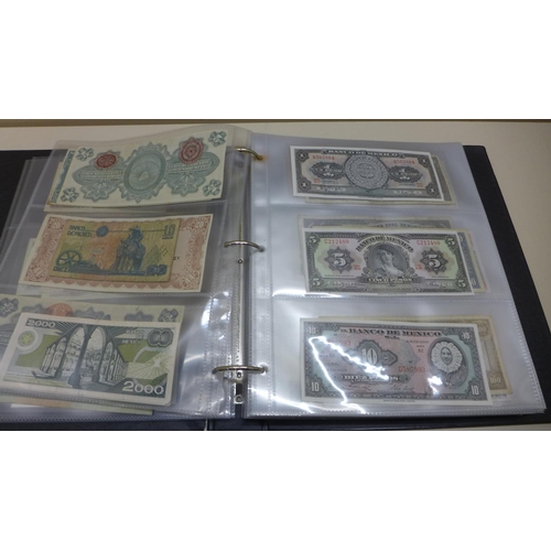 622 - An album of 183 World bank notes, some scarce and uncirculated