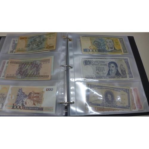 622 - An album of 183 World bank notes, some scarce and uncirculated