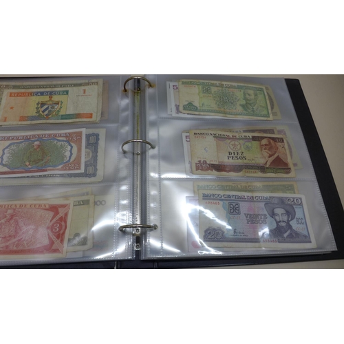 622 - An album of 183 World bank notes, some scarce and uncirculated