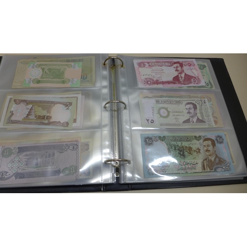 622 - An album of 183 World bank notes, some scarce and uncirculated