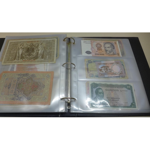 622 - An album of 183 World bank notes, some scarce and uncirculated