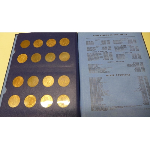 623 - A complete album of 32 British halfpennies 1937-1967