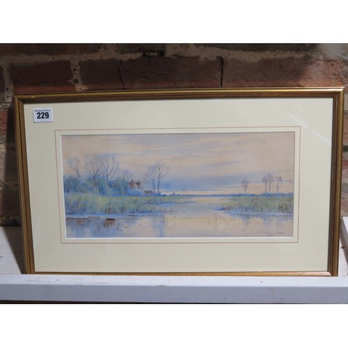 229 - Robert Winter Fraser, watercolour, possibly Houghton Cambridgeshire, signed bottom right, in a gilt ... 