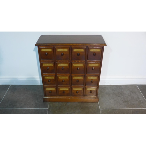 7 - A mahogany 16 drawer pharmacy chemist chest made by a local craftsman to a high standard - Height 75... 