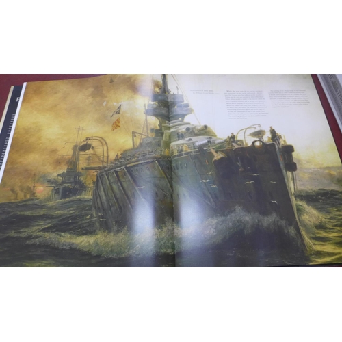 750 - Two coffee table books Fighting Ships Sam Willis and The Times Comprehensive Atlas of the World