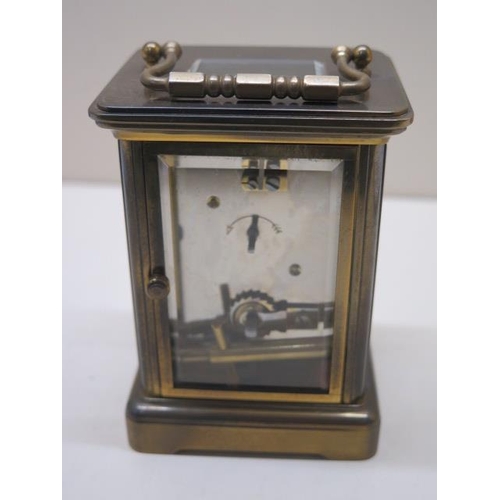 103 - An 8 day brass carriage clock by Matthew Norman of London - working order - generally good - Height ... 