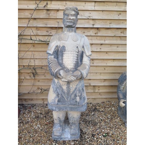 15 - A clay replica Terracotta Army  full size Young Sword General - 190cm x 68cm x 67cm - approx weight ... 