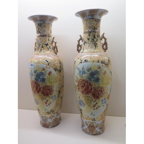 239 - A pair of large Oriental vases - Height 61cm - both good condition