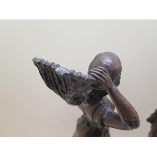 251 - A pair of 19th century Spelter figures - Fisherman and fish girl - Height 40cm - some small wear, lo... 