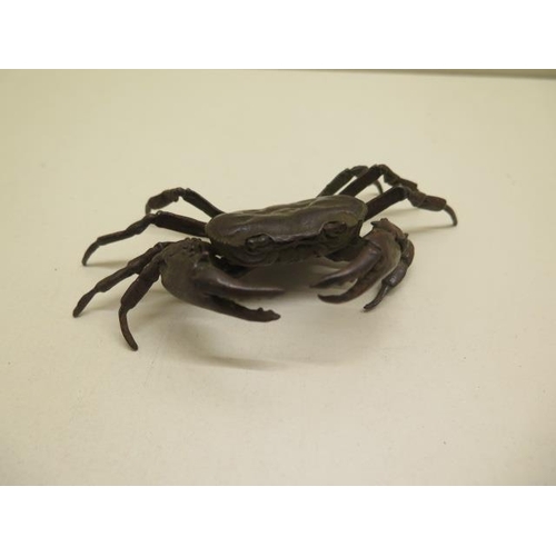 253 - A bronze crab - width 13cm