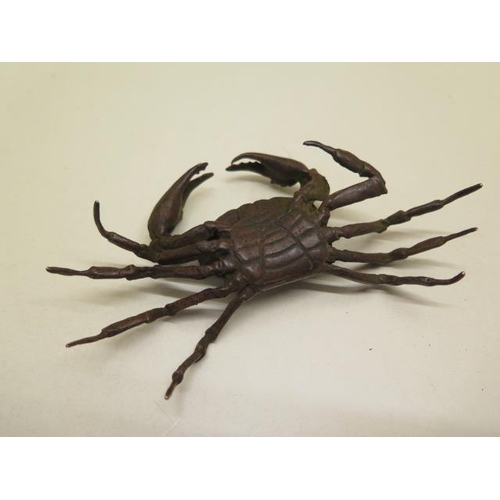 253 - A bronze crab - width 13cm