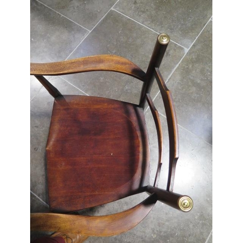 47 - A 19th century mahogany ladder back arts and crafts style elbow chair - Height 71cm x Width 52cm - i... 