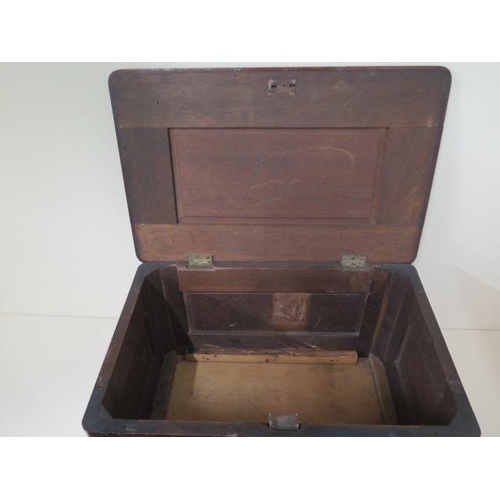 67 - A Victorian mahogany box for restoration - Height 25cm x 43cm x 28cm