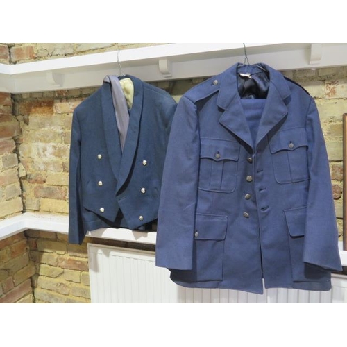 722 - An RAF dress uniform and a USAF Blue Serge uniform size 40s - Holes and wear to USAF uniform jacket ... 