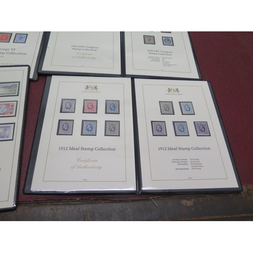 744 - Harrington and Byrne - Three King George VI stamp folders and three George V stamp folders