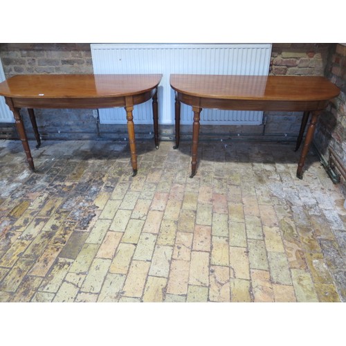 76 - A pair of 19th century mahogany D end tables - Height 71cm x 132cm x 66cm