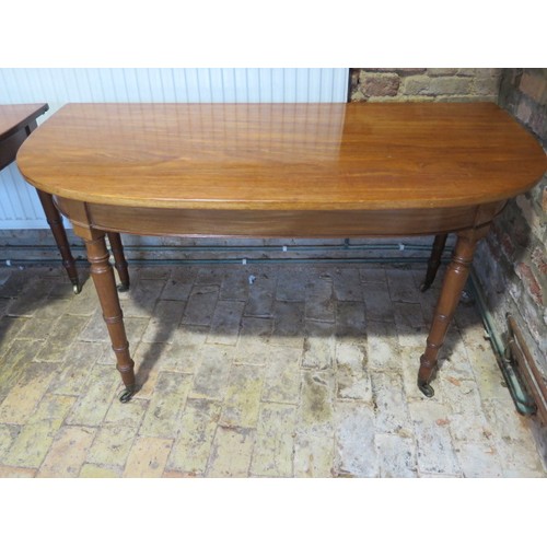 76 - A pair of 19th century mahogany D end tables - Height 71cm x 132cm x 66cm