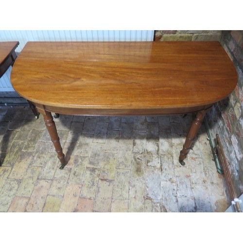 76 - A pair of 19th century mahogany D end tables - Height 71cm x 132cm x 66cm