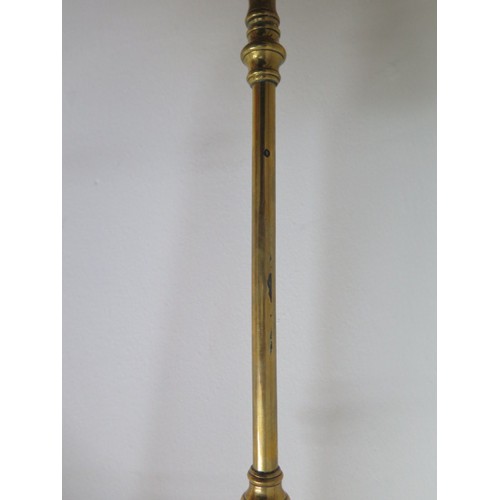 74 - A brass and steel Victorian fire set in polished condition, 67cm tall