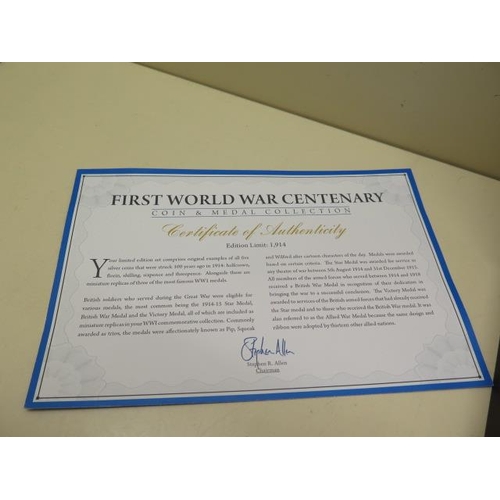 978 - A First World War Centenary coin and medal collection Edition Limit 1914 with certificate and boxed