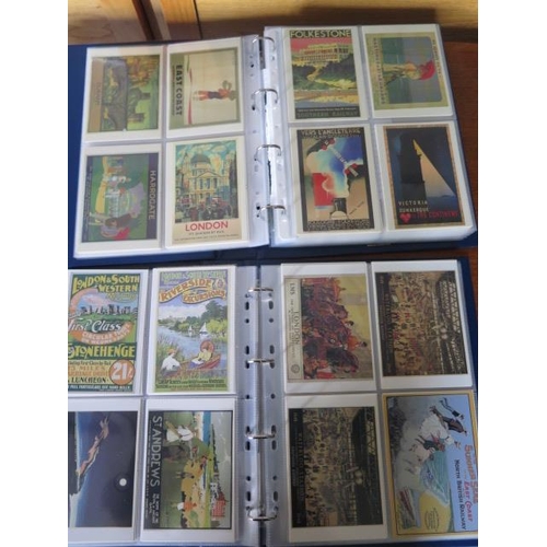 1051 - Two albums of reproduction advertising postcards including 90 Drumahoe cards and 129 Mumbles postcar... 