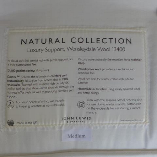 10D - A John Lewis Wensleydale wool 1340 medium double bed