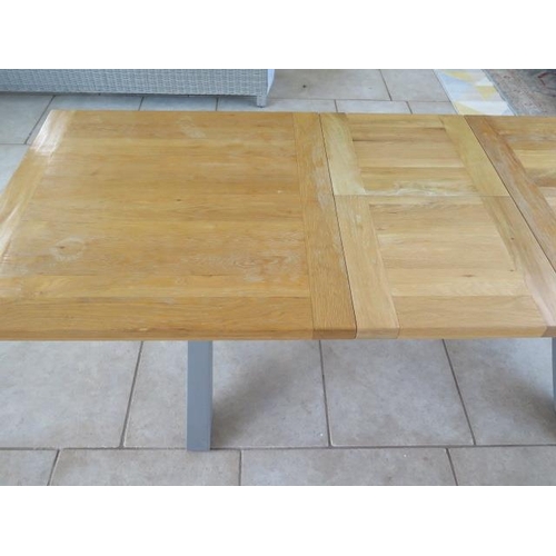 13 - A Bramblecrest extendable dining table with an oak top and painted X frame base - extends from 180cm... 