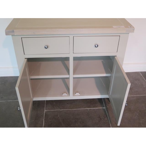 20 - An ex display shaker sideboard with a chalked oak top and a grey base - as new - width 100cm