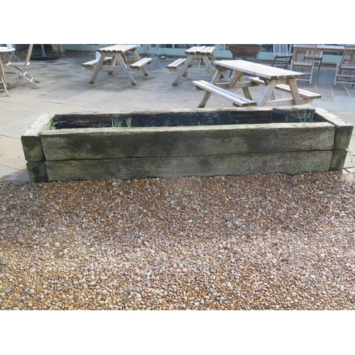 24 - An oak planter made from reclaimed railway sleepers - dismantled for ease of transport - length 300c... 