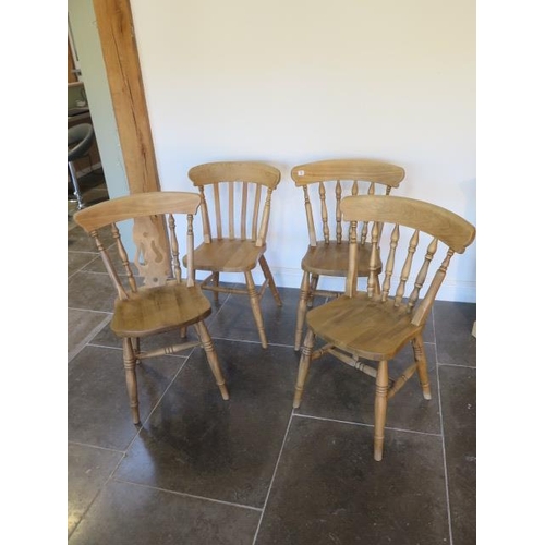 3 - Four modern beechwood kitchen chairs - 2+1+1
