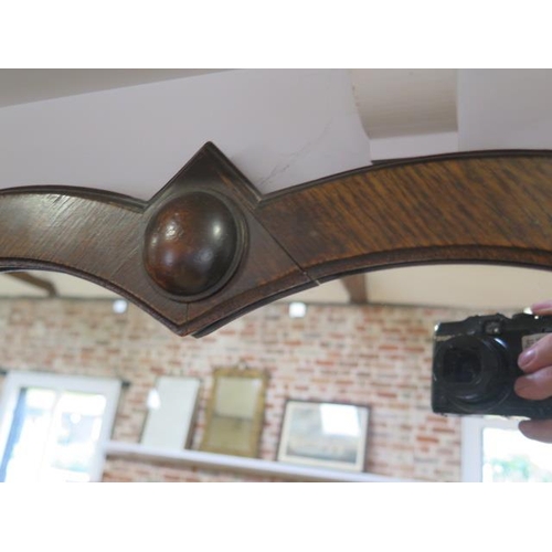 48 - An oak shaped wall mirror - 71cm x 71cm - generally good, some expansion splits