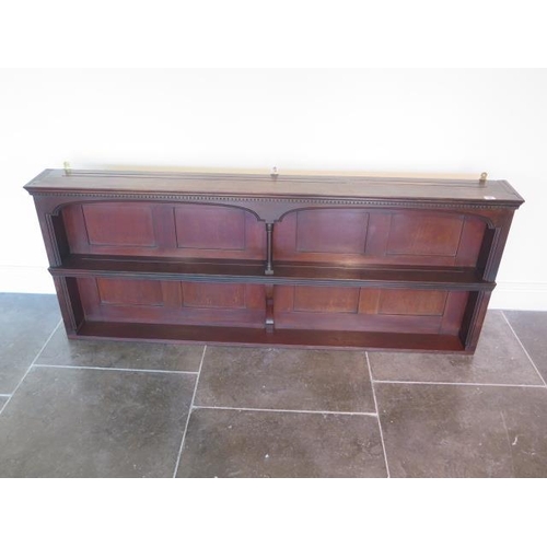 66 - An Edwardian mahogany display shelf - height 64cm x 158cm x 17cm - in good polished condition