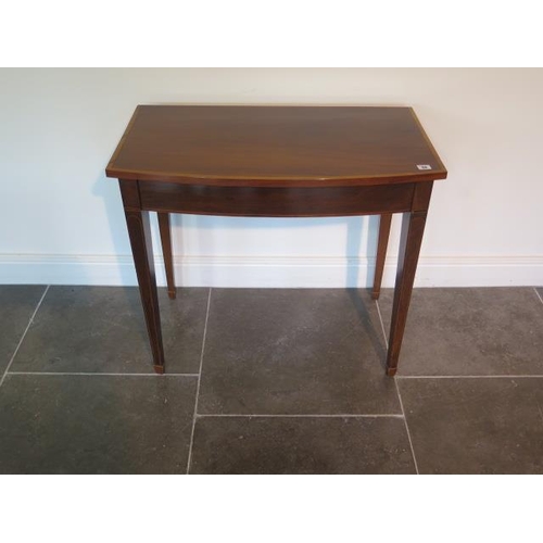 68 - A restored 19th century mahogany bowfronted side table - height 71cm x 82cm x 47cm - in solid polish... 