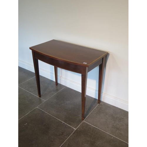 68 - A restored 19th century mahogany bowfronted side table - height 71cm x 82cm x 47cm - in solid polish... 