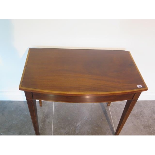 68 - A restored 19th century mahogany bowfronted side table - height 71cm x 82cm x 47cm - in solid polish... 