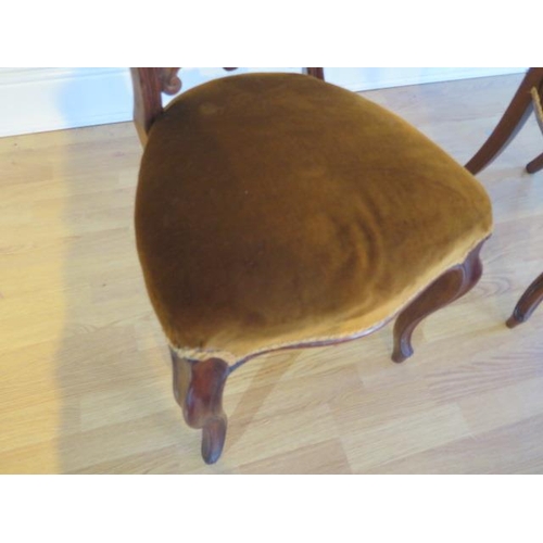 71 - A nice pair of 19th century rosewood side chairs with upholstered seats on cabriole legs