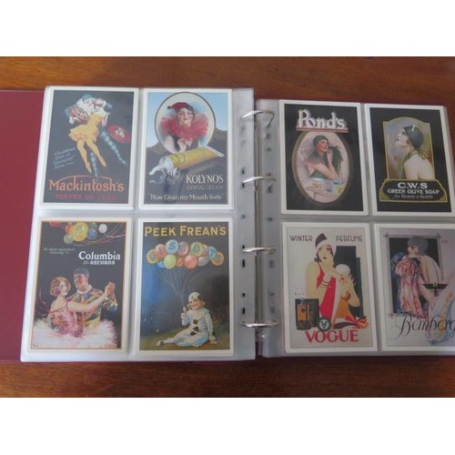 1053 - An album of 170 reproduction advertising postcards including Robert Opie and Sea Voyage series - all... 