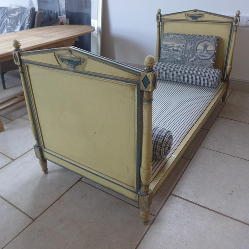 52 - An Empire style painted day bed - Height 97cm x Width 89cm length 194cm inner length 185 cm
