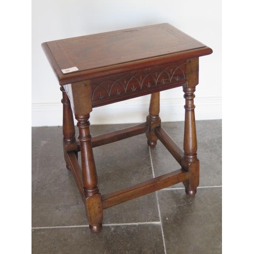 83 - A 17th century style Victorian mahogany joint stool, 57cm tall x 44cm x 27cm in good polished condit... 