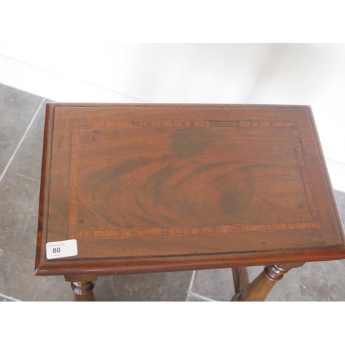 83 - A 17th century style Victorian mahogany joint stool, 57cm tall x 44cm x 27cm in good polished condit... 